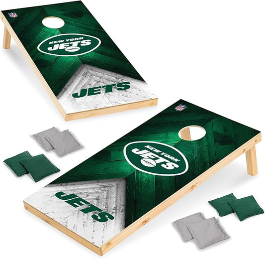 Wild Sports NFL Football 2' x 4' Regulation Size Solid Wood Cornhole Set with Direct Print HD Team Graphics Great Gift for Any Football Fan! Bean Bag Toss Family Outdoor Game
