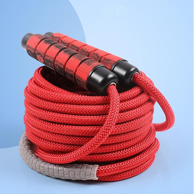 30 FT Long Jump Rope for Kids Adults,Double Dutch Jump Rope,Adjustable Skipping Ropes with High-strength Nylon Braided Rope Core,360°Rotation Not Entangled,Long Enough for 6-10 Jumpers.