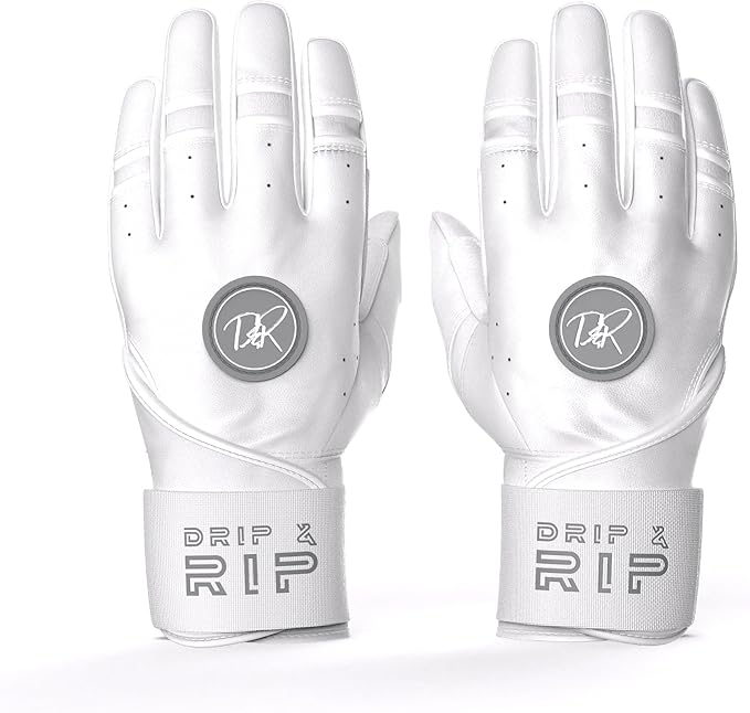 Drip & Rip Baller Series - Youth Batting Gloves + Adult Batting Gloves - for Softball and Baseball - Long Cuff Style for Men and Youth