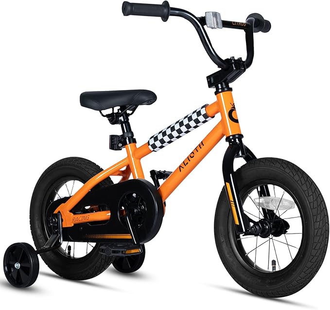BMX Style Kids Bike for 2-8 Years Old Boys Girls Toddlers 12 14 16 Inches Bicycle with Training Wheels Coaster Brake, Multiple Color