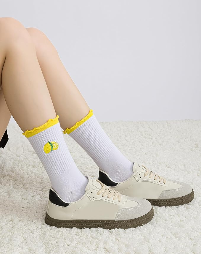 Yawlsow Pilates Grip Socks for Women Yoga Grippy Socks Cute Barre Non Skid Athletic Crew Sticky Sock Workout Hospital