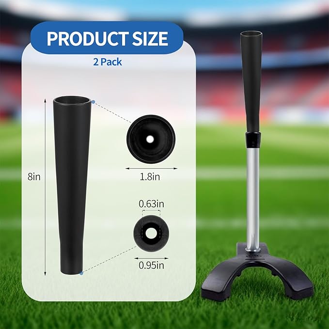 2PCS Replacement Batting Tee Topper Compatible with Tanner,Rubber Cup for Baseball Softball Practice Training,Black