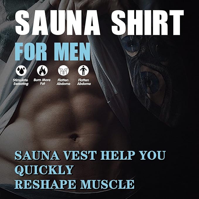 Sauna Sweat Suits Shirt Vest Waist Trainer for Men Compression Workout Shapewear Excersize Gym Clothes Working Out