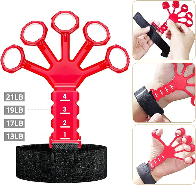 ALMAH Hand Grip Strengthener kit(5 Pack),Grip Strength Trainer,Forearm Workout Trainer Adjustable Grip Exercises,Finger Grip Strengthener,Finger Stretcher,Grip Ring & Stress Relief Ball with Carry Bag