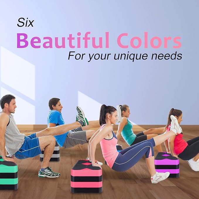 Exercise Workout Aerobic Step Platform Trainer, 27" Aerobic Stepper with 4"-6"-8" Adjustable Height Risers