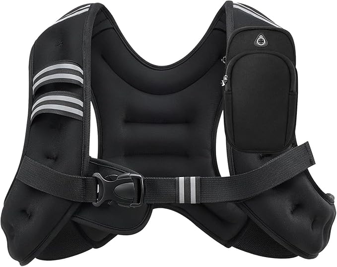 Weighted Vest 6 8 12 16 20lb with Reflective Stripe Adjustable Rucking Vest for Men Women Kid for Walking Running