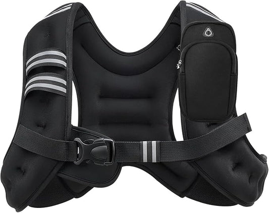Weighted Vest 6 8 12 16 20lb with Reflective Stripe Adjustable Rucking Vest for Men Women Kid for Walking Running