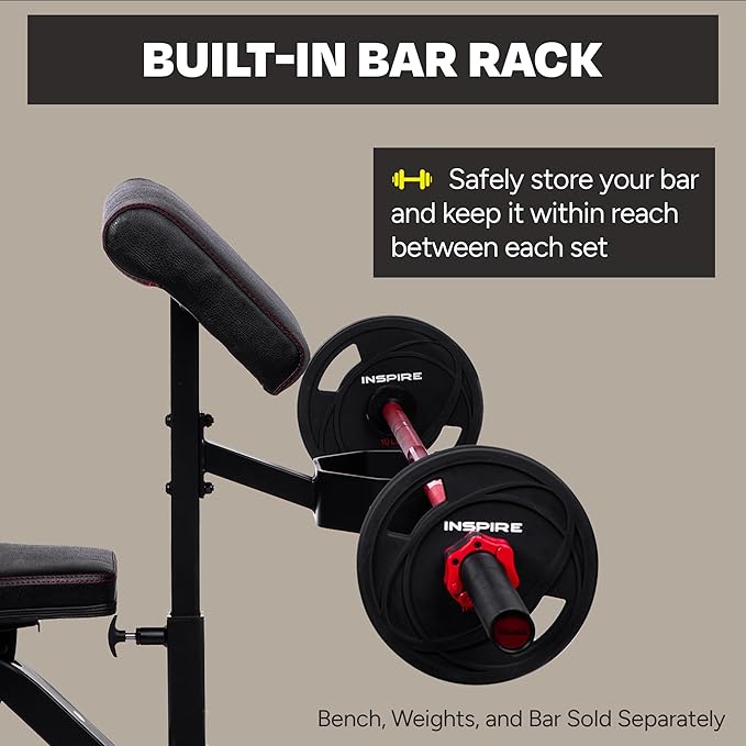 Inspire Fitness Preacher Curl Attachment – Bicep Curl Bench Attachment for SCS & FT1 Benches – Ideal for Hand Curl Exercises