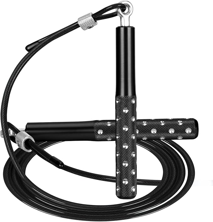 Jump Rope, Wastou Speed Jumping Rope for Training Fitness Exercise, Adjustable Adults Workout Skipping Rope for Men, Women, Kids, Girls