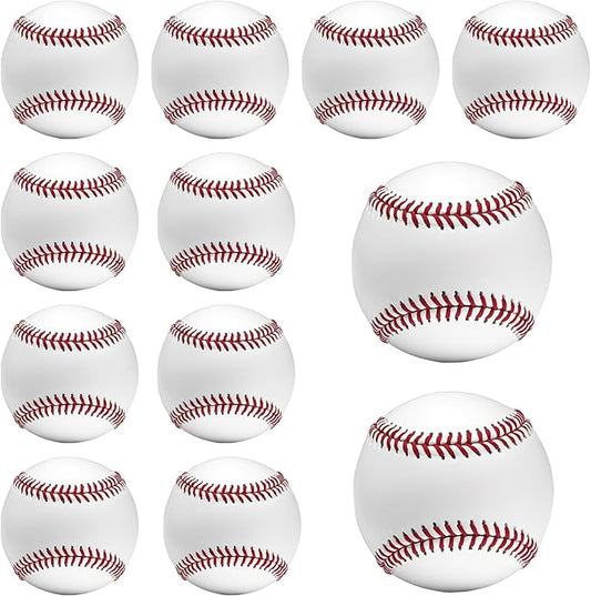 Tballs Training Baseballs Sponge Rubber Core, Reduced Impact Safety Baseballs, Unmarked Tee Ball Practice Baseball for League Play, Pitching, Hitting, Fielding, Autograph, Gifts