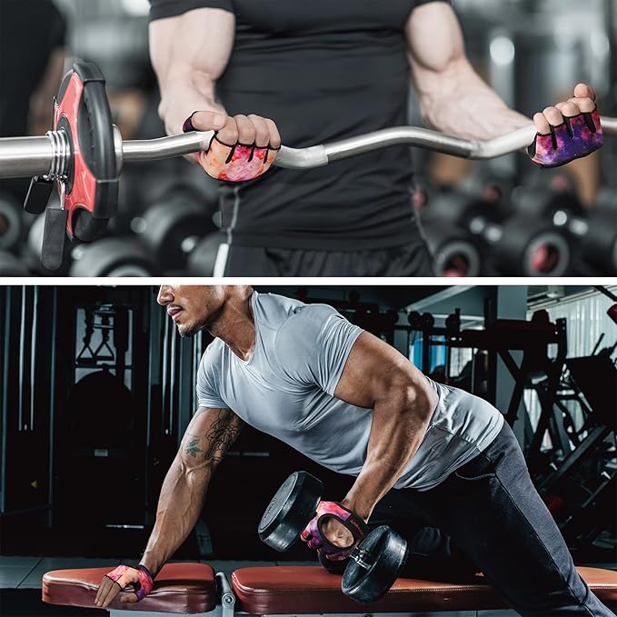 Minimal Weight Lifting Gloves,Short Micro Workout Gloves Grip Pads with Full Palm Protection & Extra Grip for Men Women Weightlifting,Gym,Exercise Training