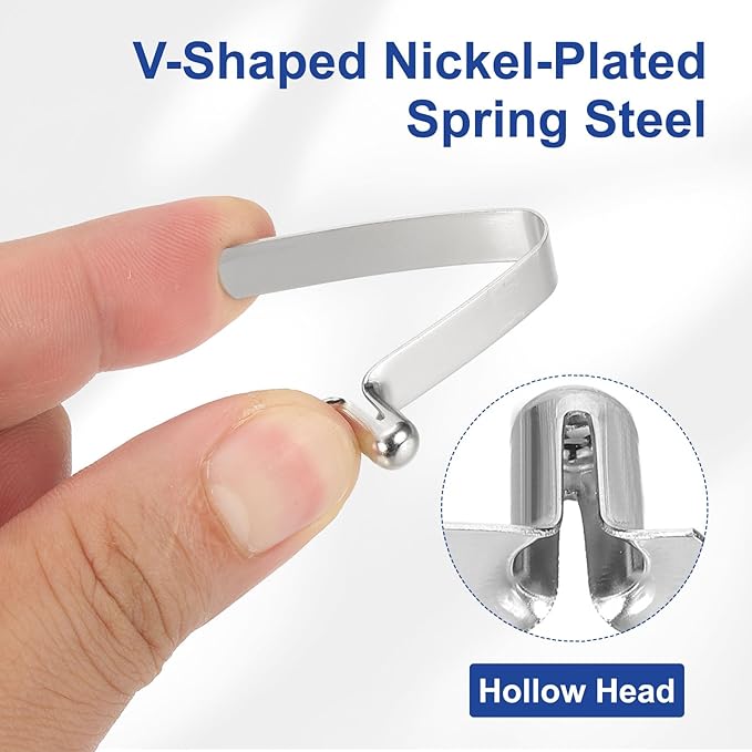 HARFINGTON Single Button Kayak Paddle Snap Spring Clip Spring Steel V-Shaped Hollow Lift Telescopic Locking Tube Pole Clips for Tent Umbrella Camping
