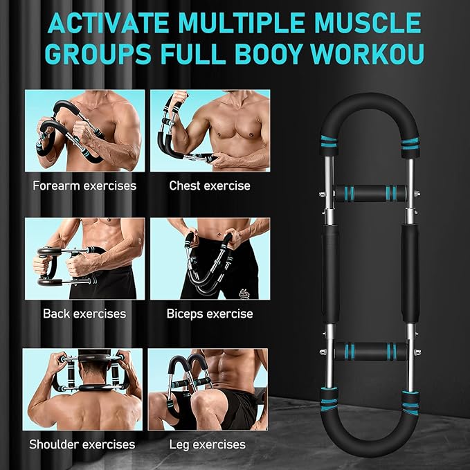 Twister Arm Trainer, 66-110lbs Adjustable Chest Expander, Forearm Enhanced Exercise, Shoulder Muscle Training Fitness Equipment, U-Shaped Power Twister Chest Workout Equipment