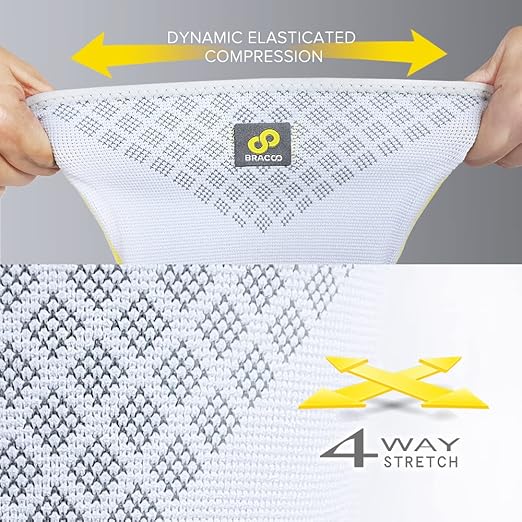 Bracoo Knee Compression Sleeves for Men and Women – Knee Support Brace for Running, Workout, Pain Relief, Meniscus Tear, Arthritis, Joint Recovery, Sports Injury, KE92