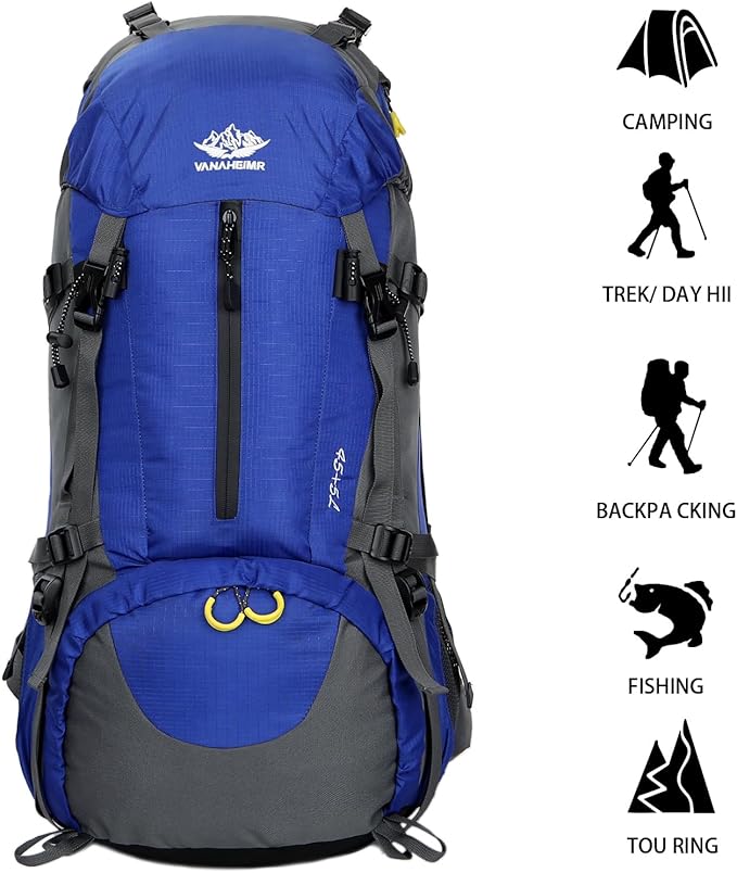 Esup 50L Hiking Backpack Men Camping Backpack with rain cover 45l+5l Lightweight Backpacking Backpack Travel Backpack