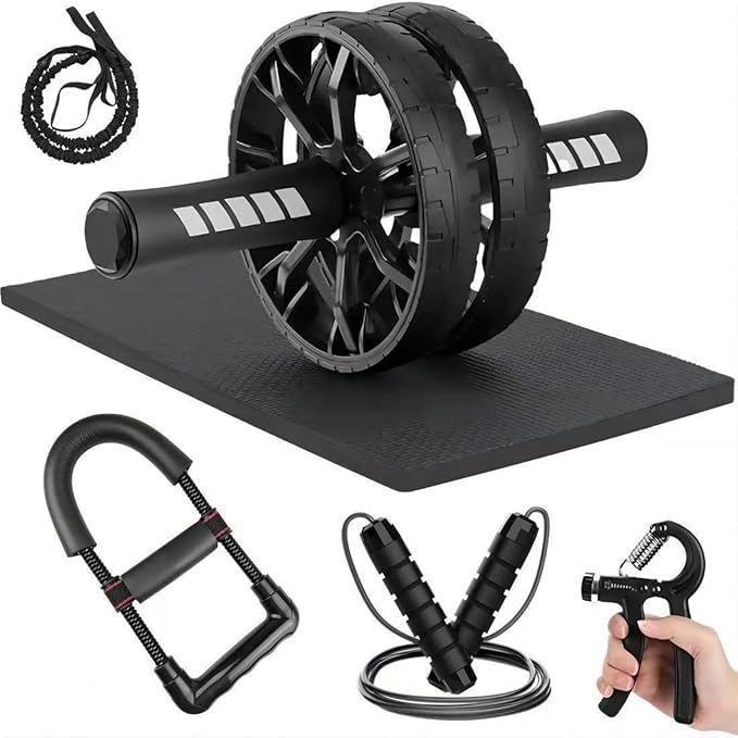 Ab Roller Wheel, Abdominal Wheel for Abdominal Exercise Machine, Arespark Home Gym Equipment for Core Workout, No Noise Ab Roller Exercise Equipment with Knee Mat and Foam Handle