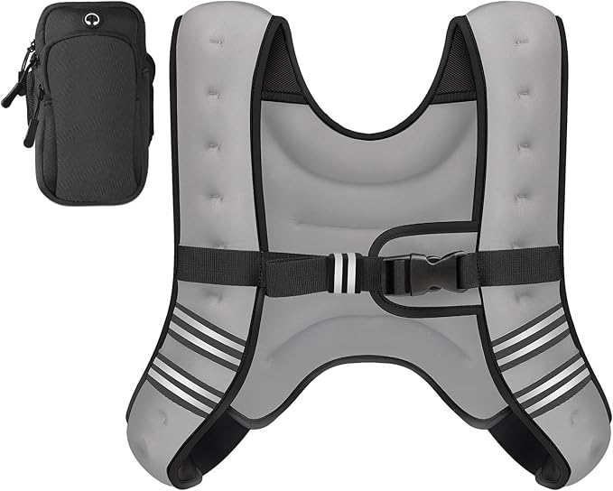 GEEBOBO Weighted Vest for Women Men, 8lb/12lb/16lb/20lb/25lb/30lb Weighted Vest Woman Adjustable Weights for Walking, Strength Training, Running, Muscle Building