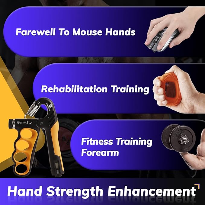 Grip Strength Trainer, Adjustable Resistance 11-220 Ibs Forearm Strengthener,Hand Grip Strengthener With Digital Counter,Improve Wrist Strength,Hand Recovery Exercises