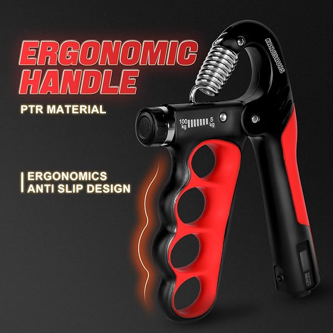 Grip Strength Trainer,Adjustable Resistance Forearm Strengthener,Five Fingers Hand Grips Strengthener with Digital Counter, Handgrip Strength Trainer, Hand Workout Grip