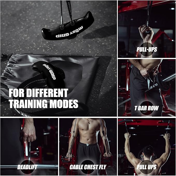 MOST Neutral Grip Pull Up Handles for Home Gym Workout, Ergonomic Pull Up Grips with Non-Slip for T-bar Row