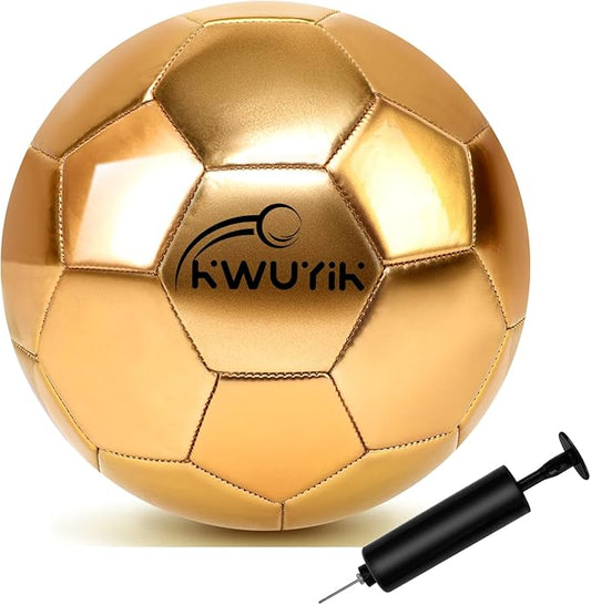 Size 3 4 5 Glitter Pink Gold Purple Soccer Ball Set with Pump Youth Soccer Ball for Kids Aged 4-6 6-8 8-12 Toddler Soccer Ball Soft Training Ball Practice for Teens Children Adults Boys Girls