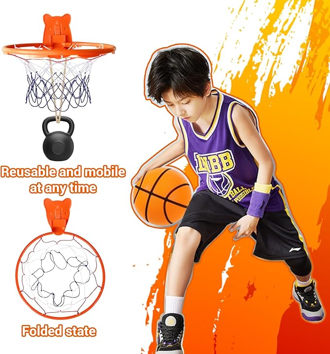Silent Basketball, Dribble Dream Silent Basketball and Hoop Set, Foam Basketballs No Noise, Silent Ball Dribbling Indoor, Training Ball for Indoor Activities (No.5-25.3")