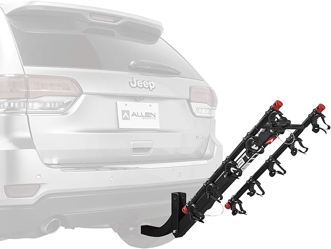 Allen Sports Deluxe 5-Bike Hitch Mount Rack, Model 552RR-R , Black, 2-Inch Receiver