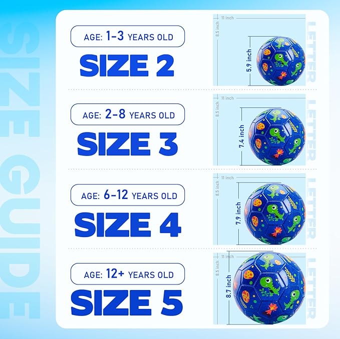 U&C Planet Soccer Ball Size 2/3/4/5 for Toddler and Kids, 1 Pack 2 Pack Classic Cartoon Ball with Pump for Girls and Boys Age 1 and up, Indoor Outdoor Soccer Game Gift