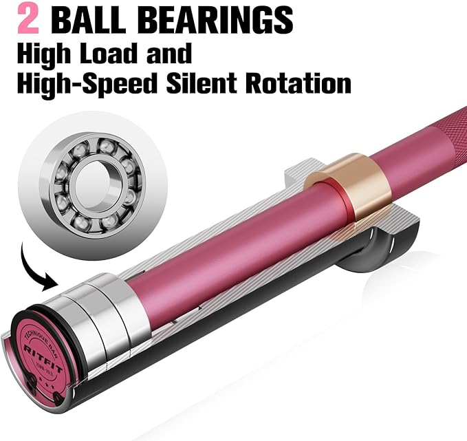 RitFit Barbell Weight Set - 4/6FT Olympic Barbell with Weight Plates (55-275LB Total) - Weightlifting Equipment for Squats, Curls, Deadlifts, Presses, Hip Thrusts