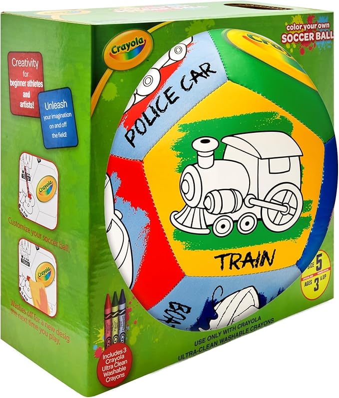 Crayola Score N’ Explore Officially Licensed 5” Color Ball, Interactive Coloring Soccer Ball for Kids, Fun Learning Toy Activity Ball