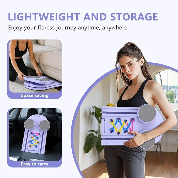 Pilates Board, 6 in 1 Pilates Reformer Sets, Foldable Portable Abdominal Board, Pilate Sliding Board Core Exercise Pilates Equipment for Women, Men & Beginners