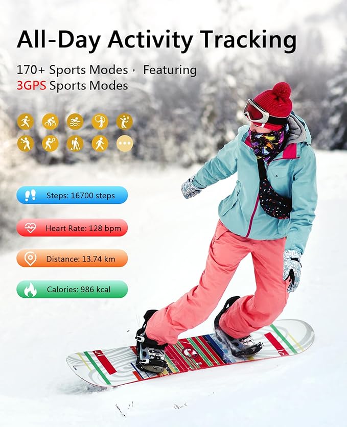 Smart Bracelet for Women Men, Health Activity Fitness Trackers, All-Day Continuous Heart Rate/Blood Pressure/HRV/Stress Monitor, 24H Sleep Tracker, 170+ Sports Modes Smart Band with Free APP 2 Bands