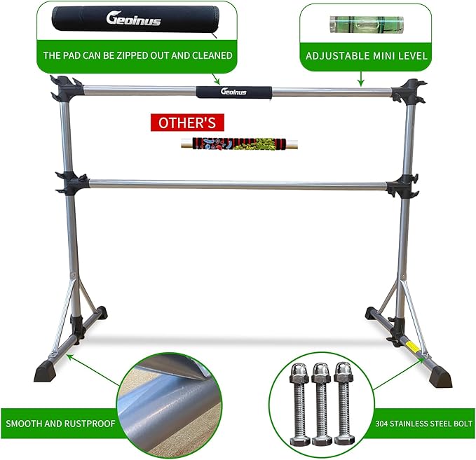 5FT Portable Ballet Barre Bar, Adjustable Freestanding Double Ballet Barre for Girls Kids & Adults, Stable Bar for Stretching, Studio Dancing, Home Workout, Max Load 350lbs