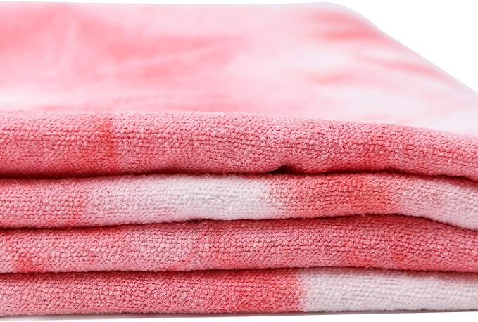 DREAM SLIM Hot Non Slip Grip Foldable Skidless Yoga Towel, 24in x 72in, Multicolor - Pink