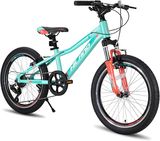 HILAND 20 26 27.5 Inch Mountain Bike for Women Girl, 7/21 Speed with Lock-Out Suspension Fork, Aluminum Frame MTB, Adult Ladies Womens Bike Mens Bicycle