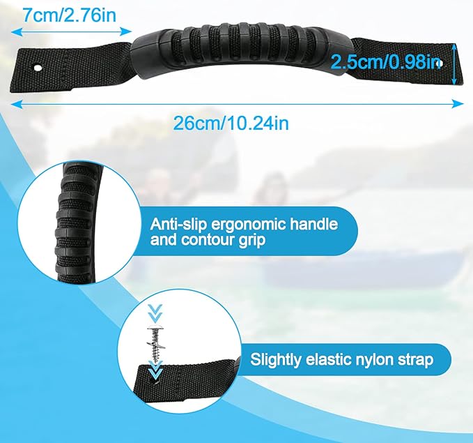 4 Pack Kayak Carry Handles for Ocean Perception Water Outdoor Sport Canoe Boat Kayak with Screws