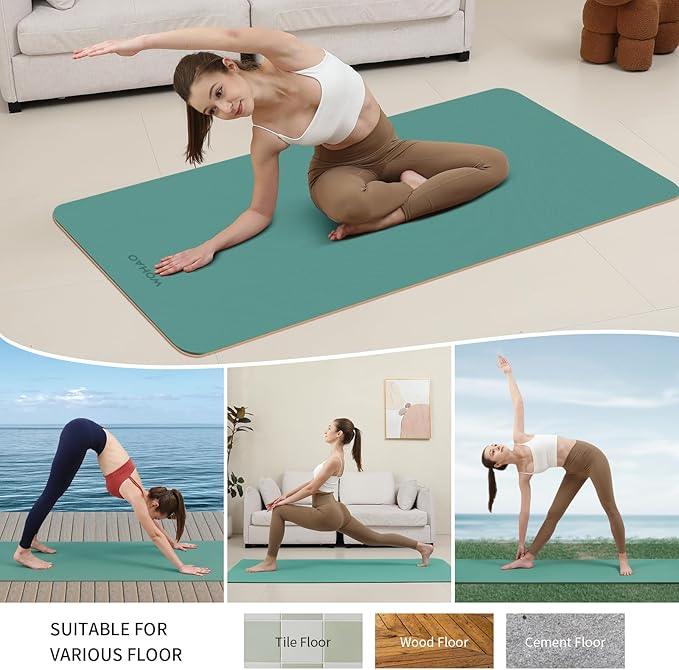 Extra Thick 8mm Yoga Mat, 72"x28" Non Slip Exercise Mat, Reversible 2-Sided Dual Color Premium POE Material, with Carrying Strap for Yoga, Pilates, Home Gym