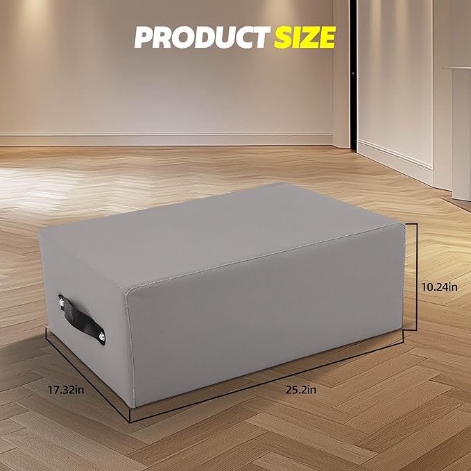 GCCSJ Pilates Box for Reformer Workouts, Portable Pilates Sitting Boxs for Pilates Reformer/Board Use, Non-Slip Memory Foam, Home Gym Pilates Accessories for Stretch/Balance, 300LBS Capacity