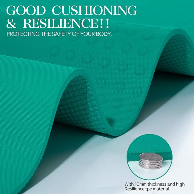JELS Extra Thick Yoga Mat, 2/5 inch, Ergonomic 3D Non Slip Design, SGS Certified TPE Material, Yoga Mat for Men Women with Carrying Strap,Exercises Mat for Yoga, Pilates and Floor Workout(72"x26")…
