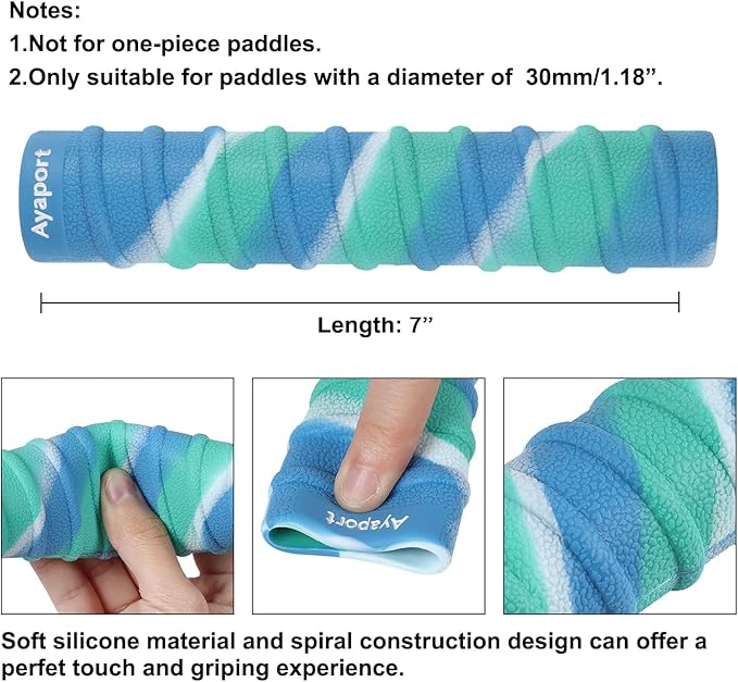 Ayaport Kayak Paddle Grips Non-Slip Silicone Wraps Blister Prevention Kayaking Accessories for Take-Apart Paddles