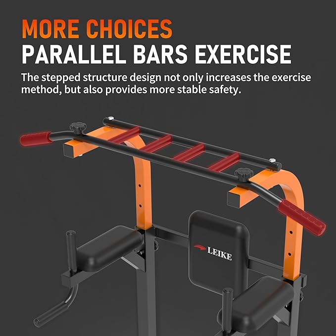 leikefitness Multifunction Power Tower Exercise Equipment,Pull Up Dip Station,Height Adjustable for Home Gym Strength Training Fitness Equipment,Dip Stands,Pull Up Bars,Push Up Bars,VKR
