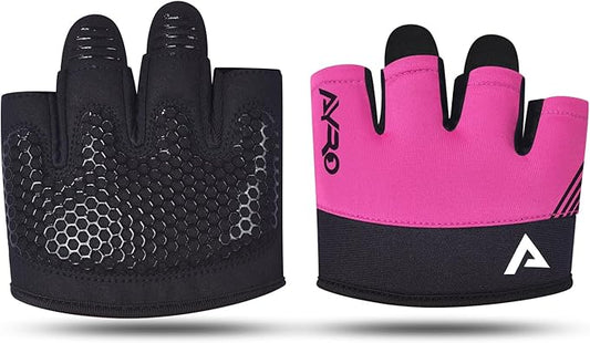 AYRO Minimal Workout Gloves, Short Partial Gym Weight Lifting Gloves Grip Pads for Men & Women with Full Palm Protection & Extra Grip, Best for Weightlifting, Training, Gym & Hand Support