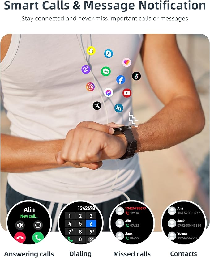 Parsonver Fitness Tracker with Step Counter/Calories/Stopwatch, Health Activity Tracker with Heart Rate Sleep Monitor, IP68 Waterproof Smart Watch 110+ Sport Modes Pedometer Watch for Women Men, Black