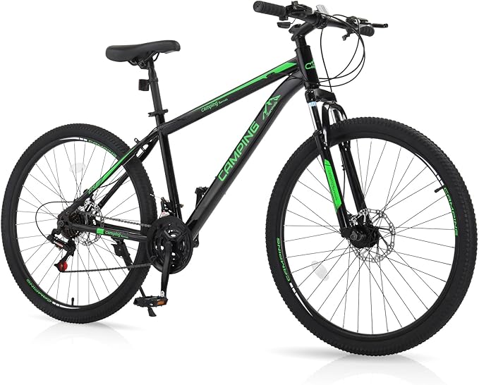Ktaxon Mountain Bike 24/26/27.5 Inch Men & Women Mountain Bike with 21-Speed Adult Bikes, Double Disc Brake, Suspension Fork and High Carbon Steel Frame