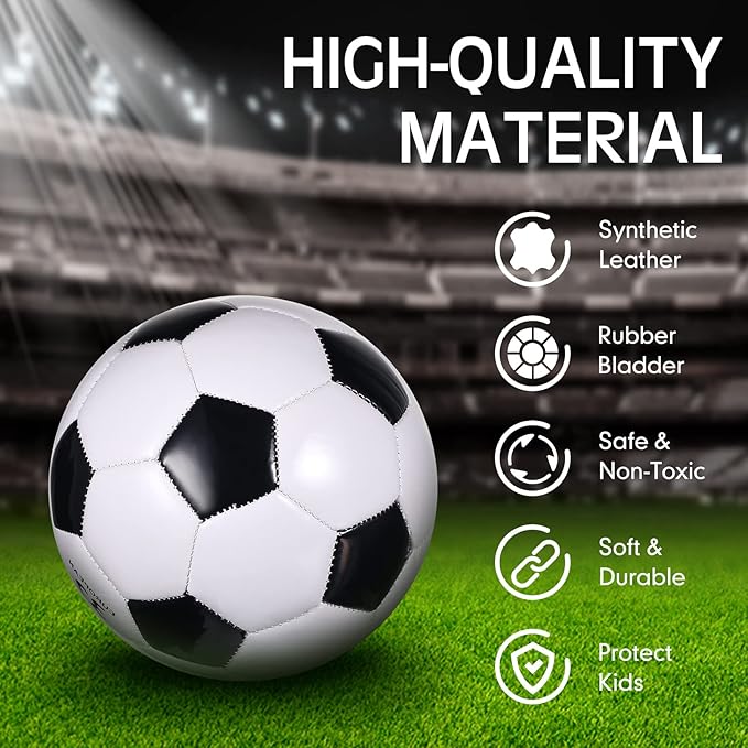 Deekin 6 Pcs Soccer Ball Bulk with Pump Teamwork Outdoor Sport Game Training Soccer Ball Bulk for School Sport Teen Adult Child