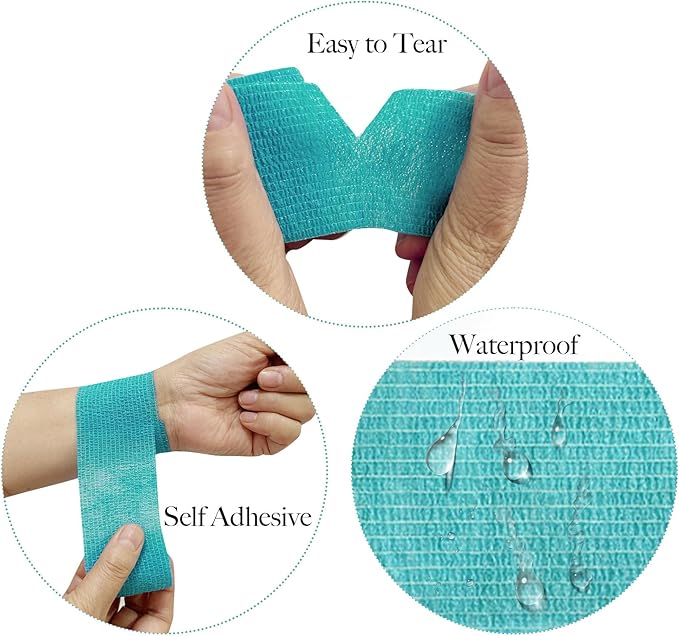 15 Pcs Self-Adhesive Bandage Wrap 2" X 5 Yards Elastic Cohesive Bandage Wrap Rolls Elastic Self-Adherent Tape for Stretch Athletic, Sports, Wrist, Ankle