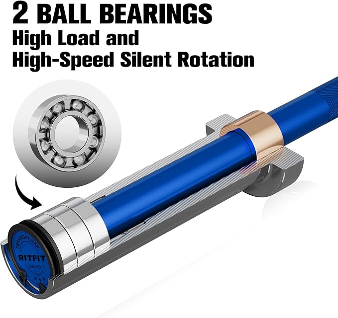 RitFit Barbell Weight Set - 4/6FT Olympic Barbell with Weight Plates (55-275LB Total) - Weightlifting Equipment for Squats, Curls, Deadlifts, Presses, Hip Thrusts