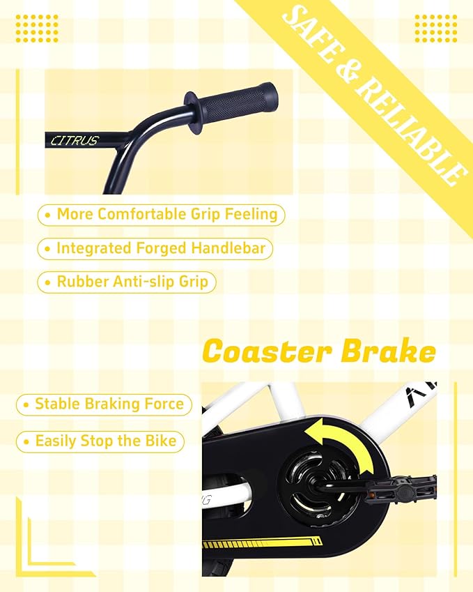 BMX Style Kids Bike for 2-8 Years Old Boys Girls Toddlers 12 14 16 Inches Bicycle with Training Wheels Coaster Brake, Multiple Color