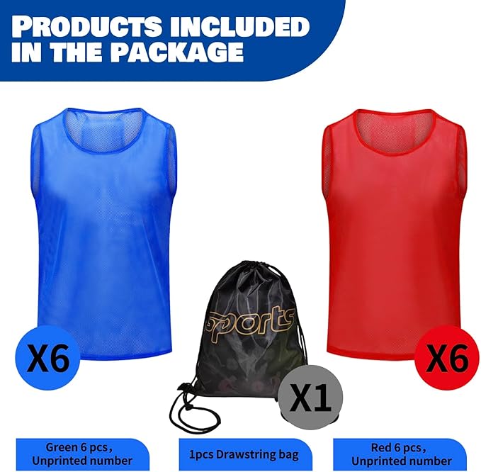 12/24/48PCS Pinnies Youth Team Pennies for Sports Kids and Scrimmage Vests for Soccer Basketball Jersey Practice