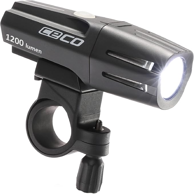 CECO-USA: 1,200 Lumen USB Rechargeable Bike Light – Tough & Durable IP67 Waterproof & FL-1 Impact Resistant– Super Bright Model F1200 Bicycle Headlight – For Commuters, Road Cyclists & Mountain Bikers